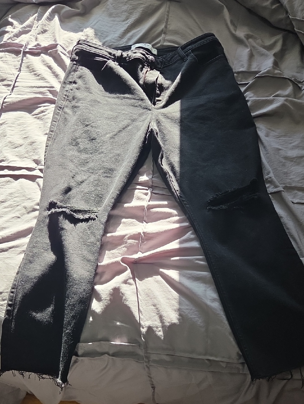 Hollister Black Distressed Ripped Jeans